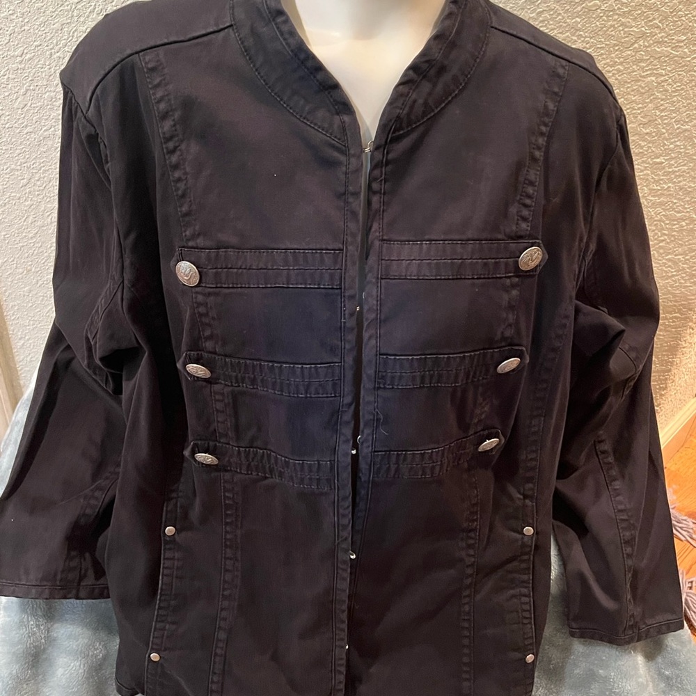 Live a Little Jacket Sz18/20W Black silver Buttons